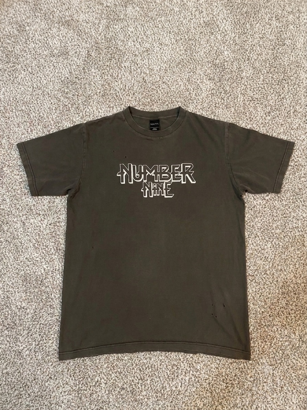 Number (N)ine Olive Graphic Tee - Mens Crewneck Shirt